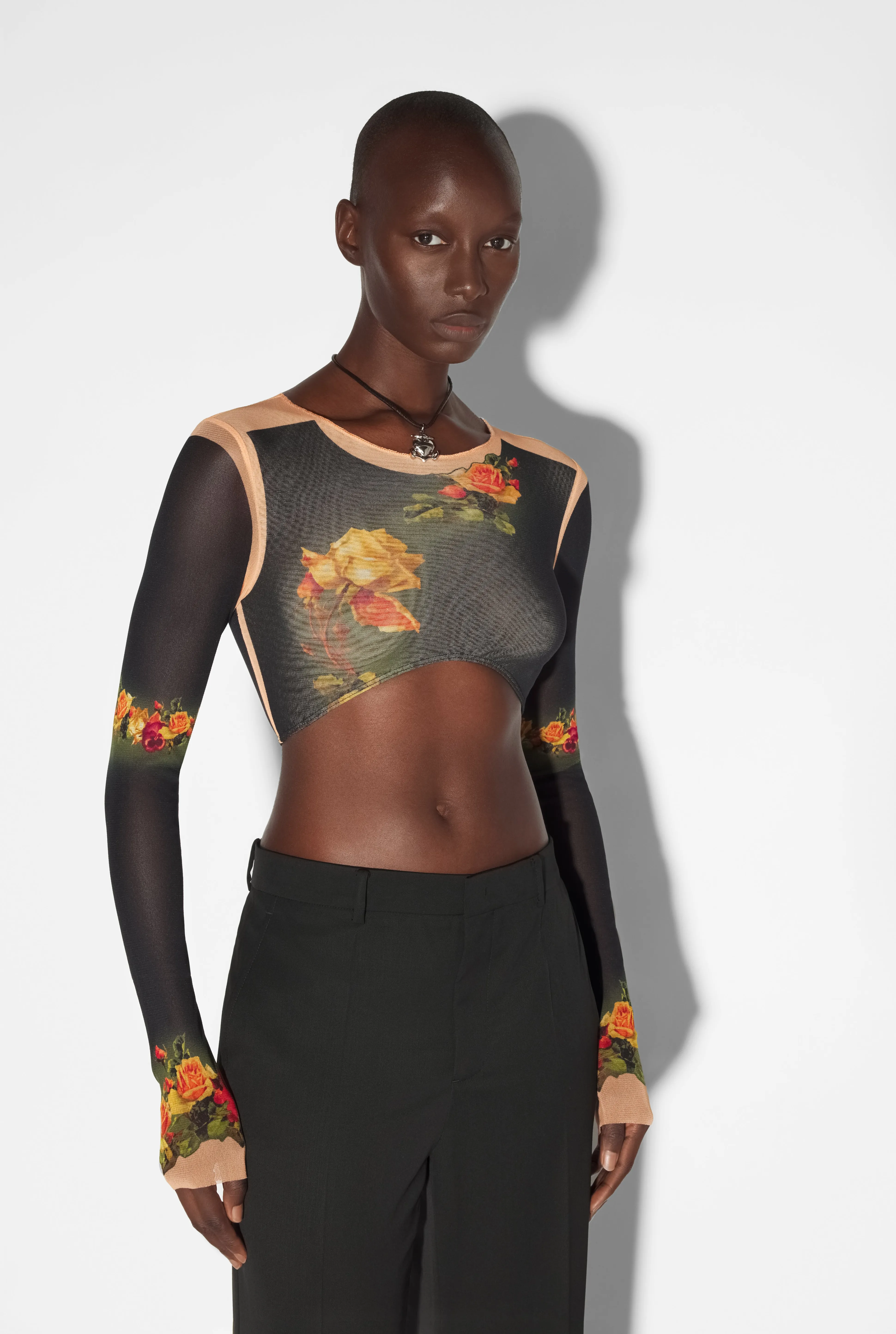 Jean Paul Gaultier The Beige “Fleurs Petit Grand” Crop Top> Iconic Prints