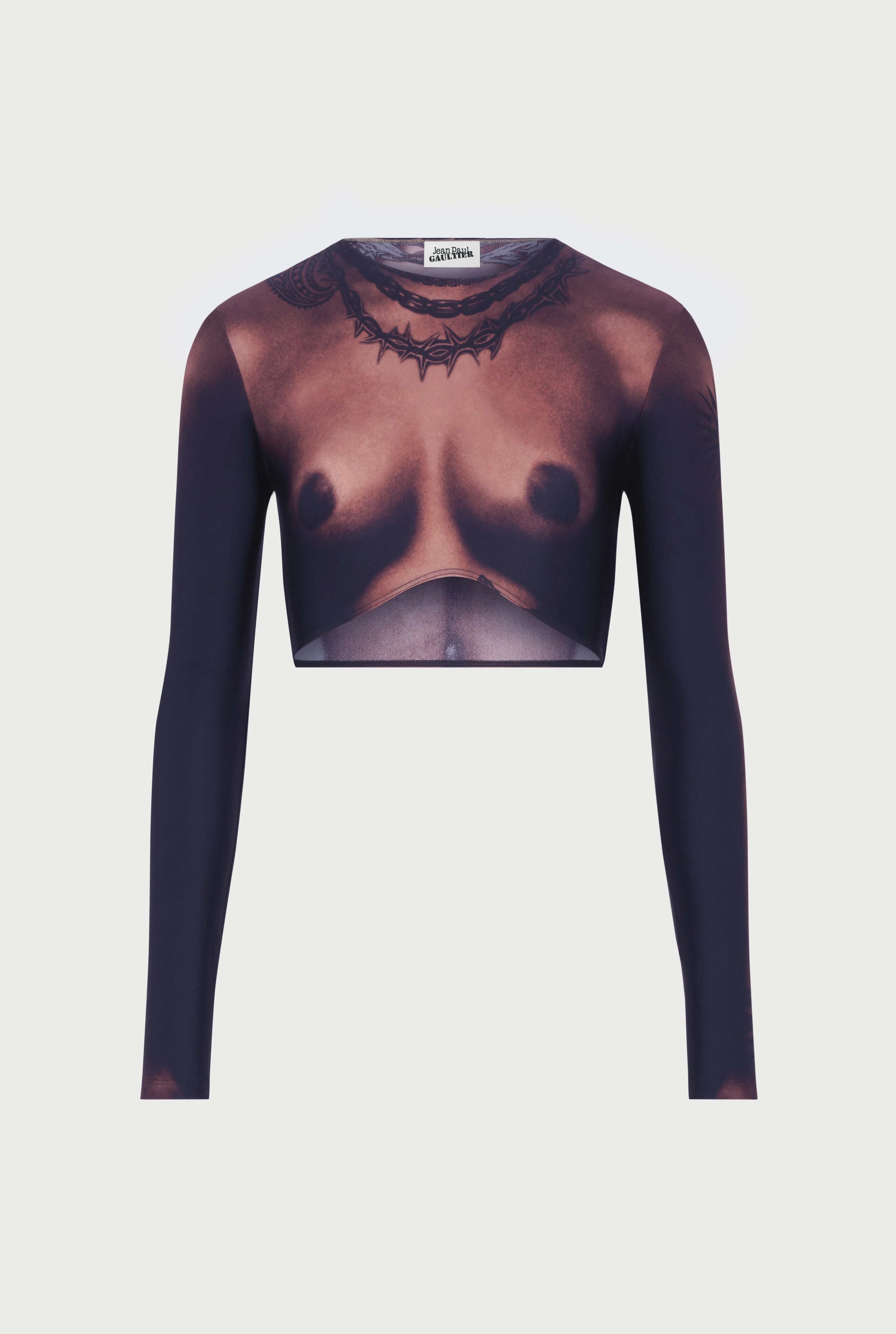 Jean Paul Gaultier The Ebony Body Tattoo Crop Top> Iconic Prints