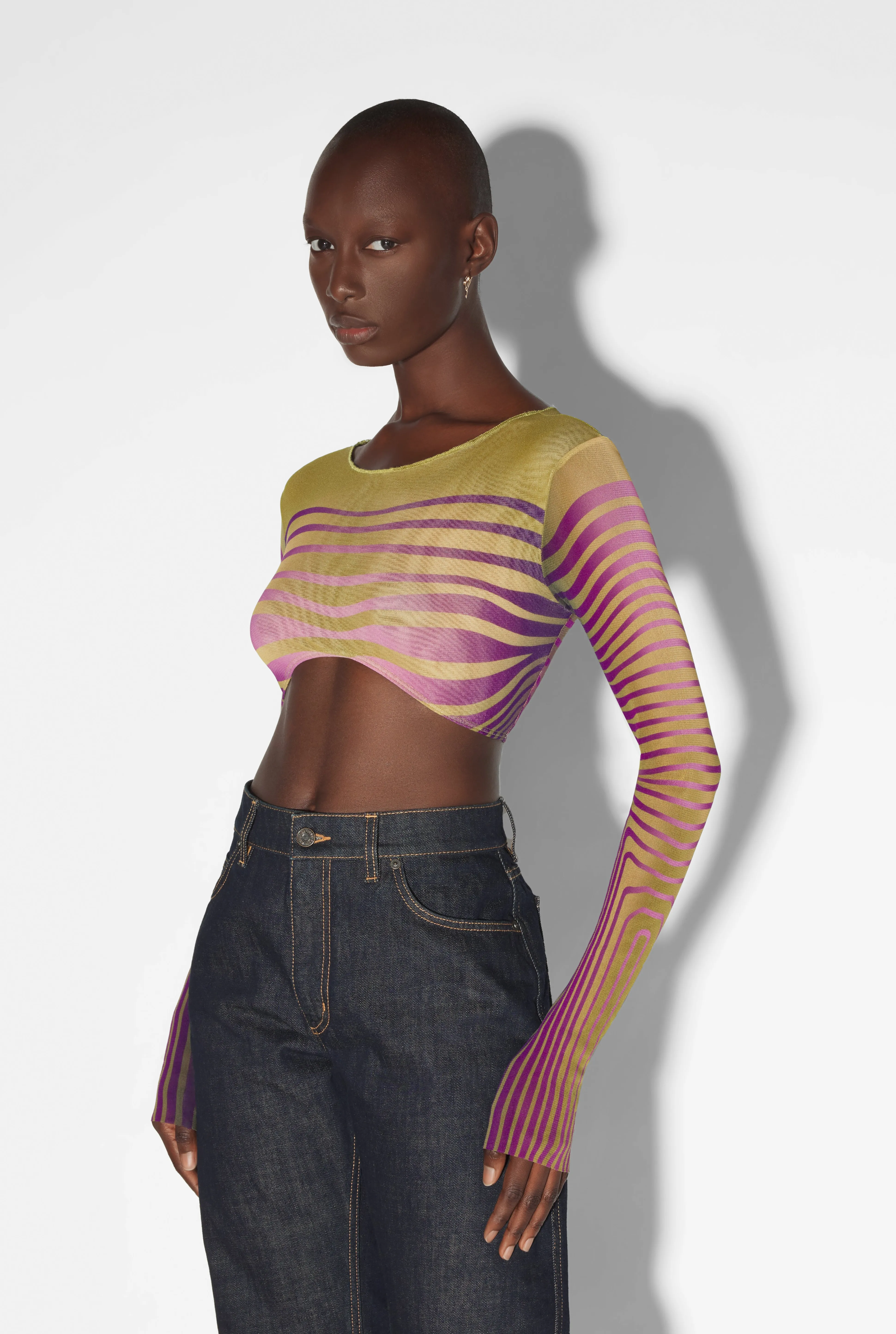 Jean Paul Gaultier The Green Body Morphing Crop Top> Iconic Prints