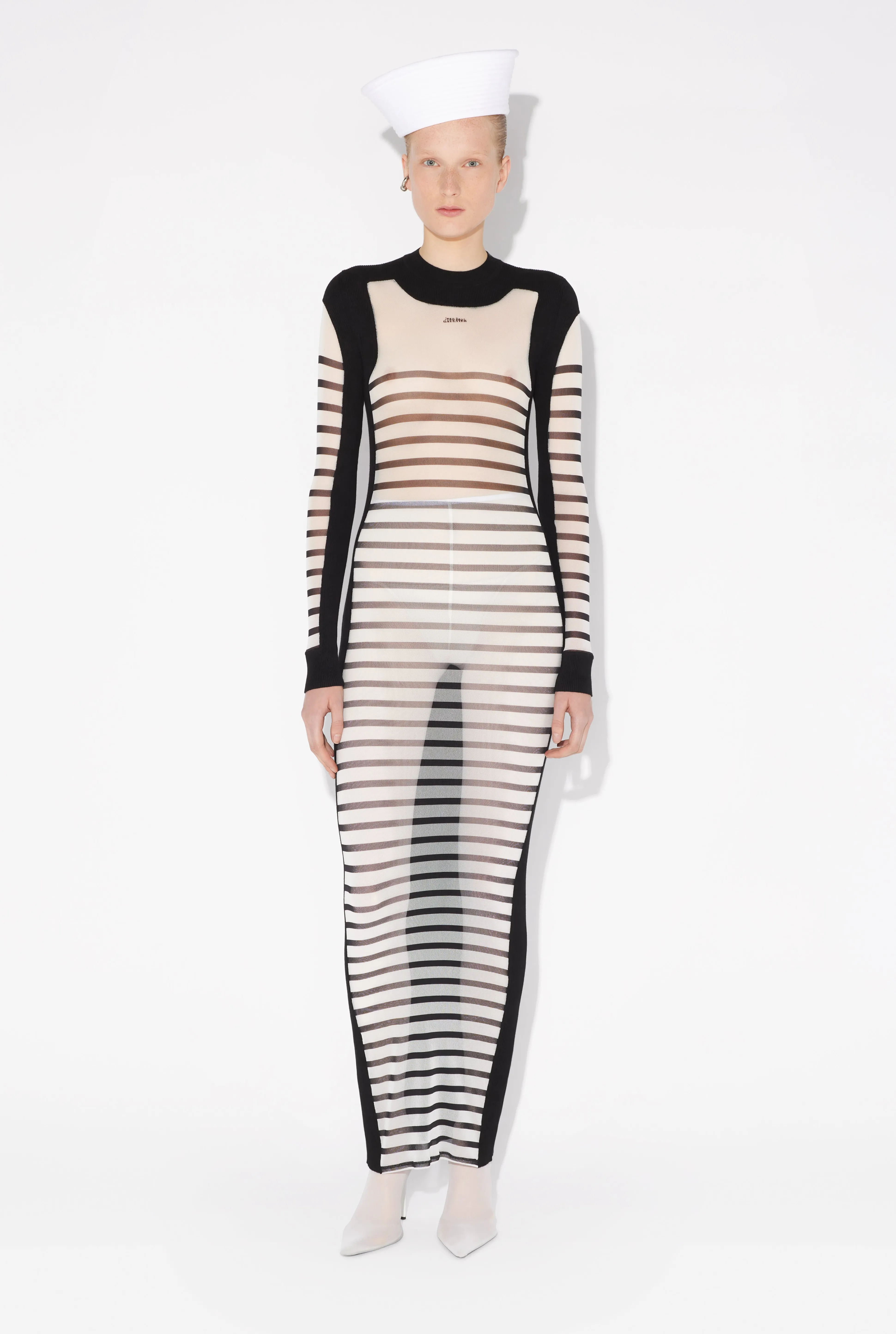 Jean Paul Gaultier The Long Bi-Material Marinière Dress> Dresses And Skirts | Knitwear