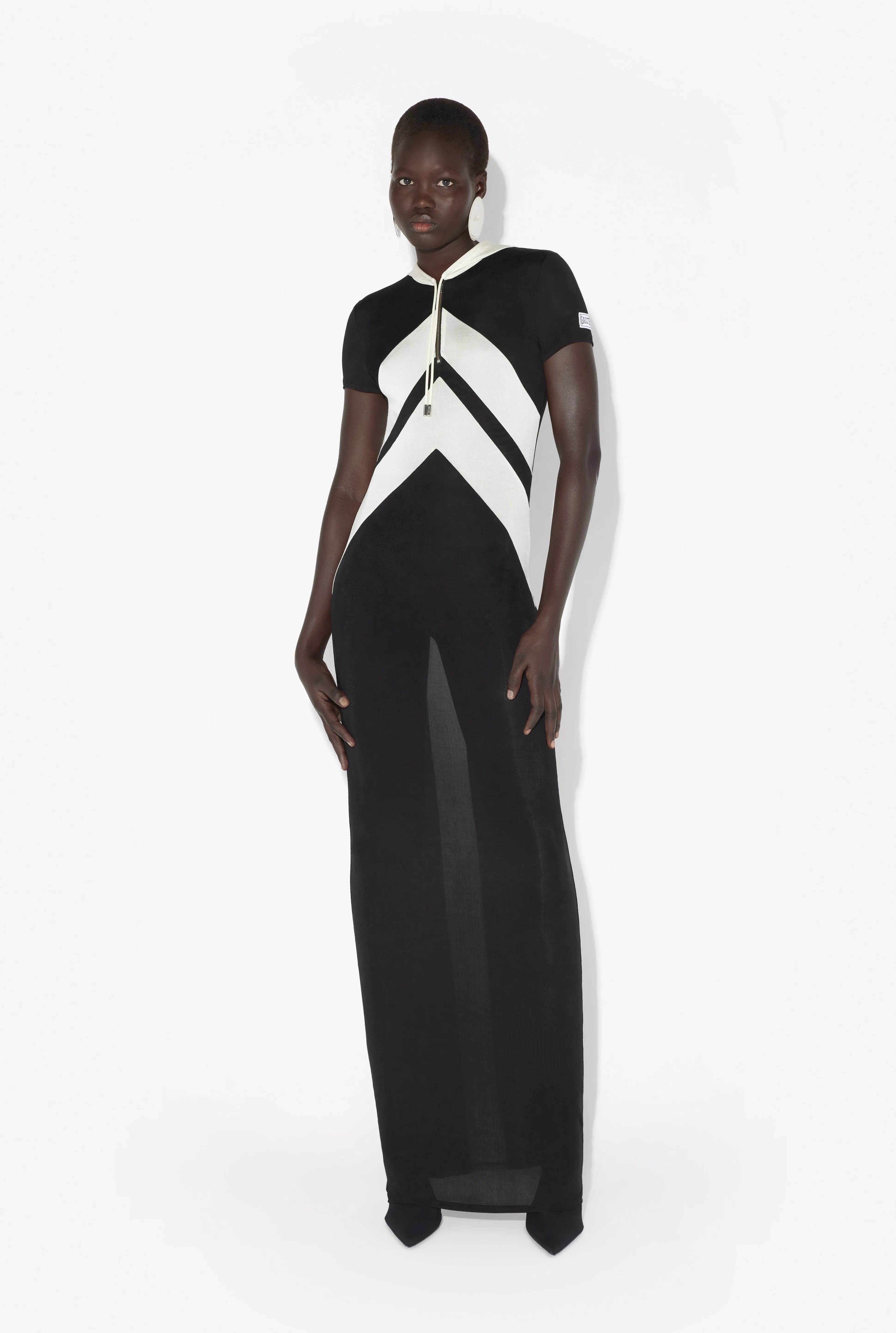 Jean Paul Gaultier The Long Black Dress with Chevrons> Dresses And Skirts | Spring 25