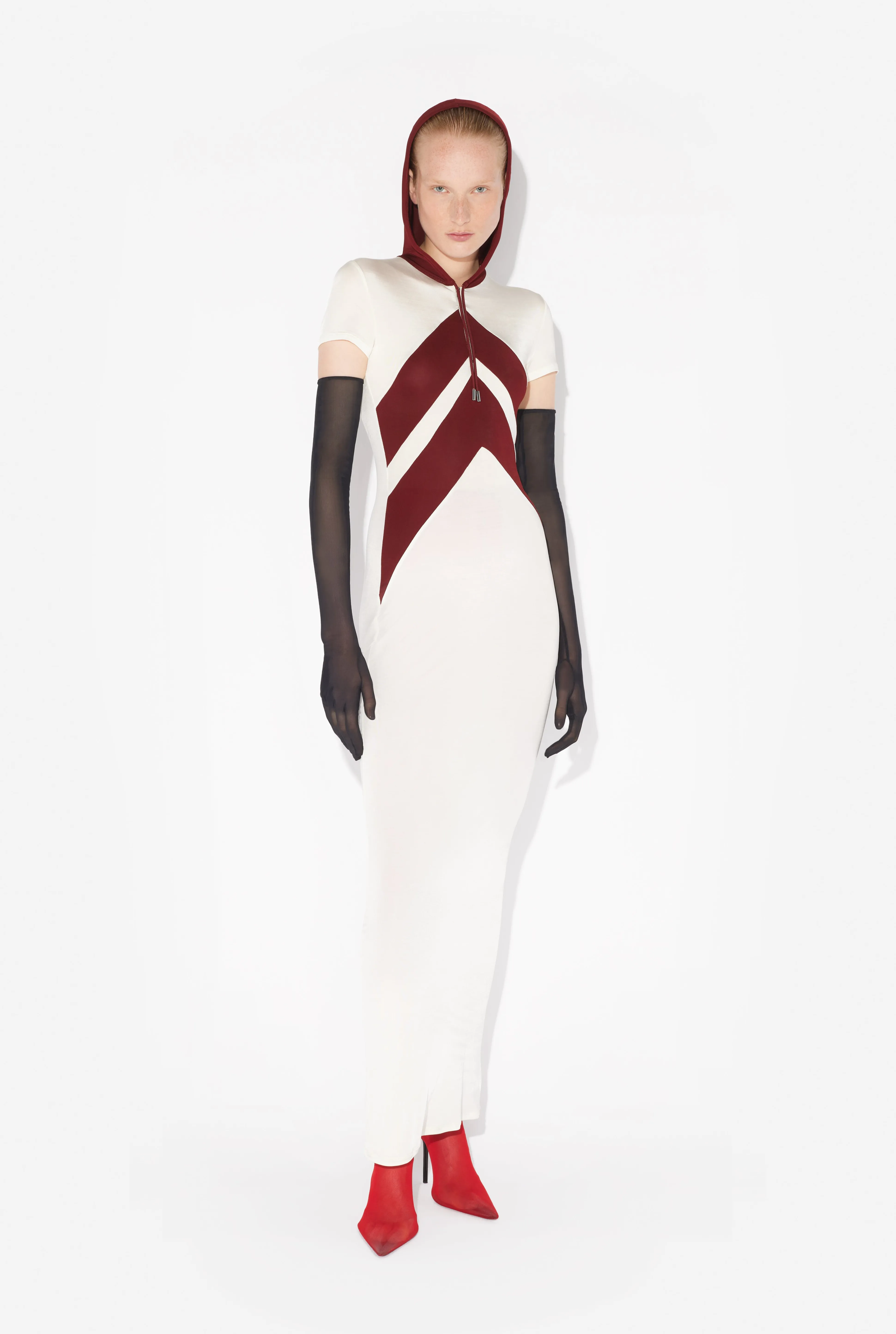 Jean Paul Gaultier The Long White Dress with Chevrons> Dresses And Skirts | Spring 25