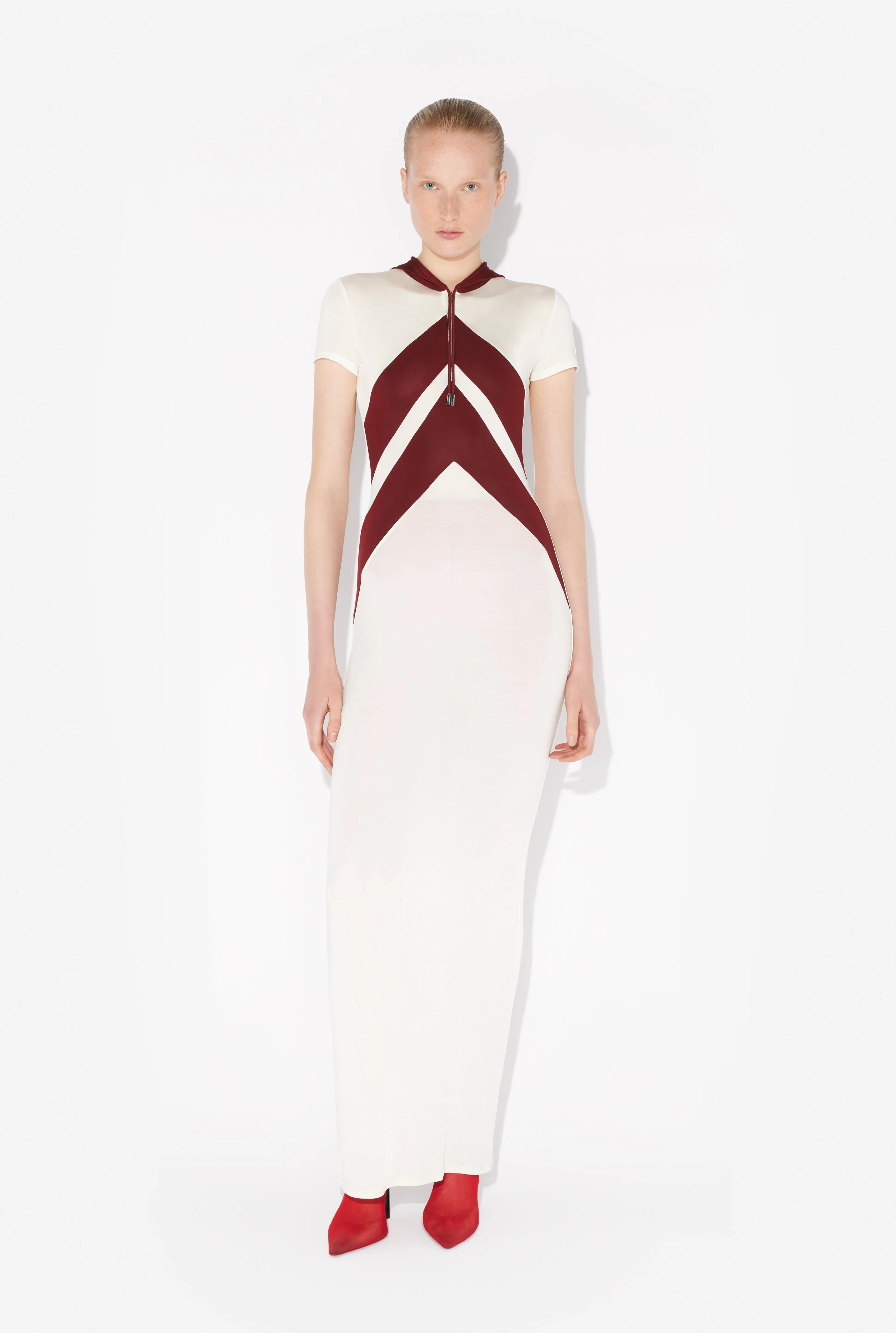 Jean Paul Gaultier The Long White Dress with Chevrons> Dresses And Skirts | Spring 25