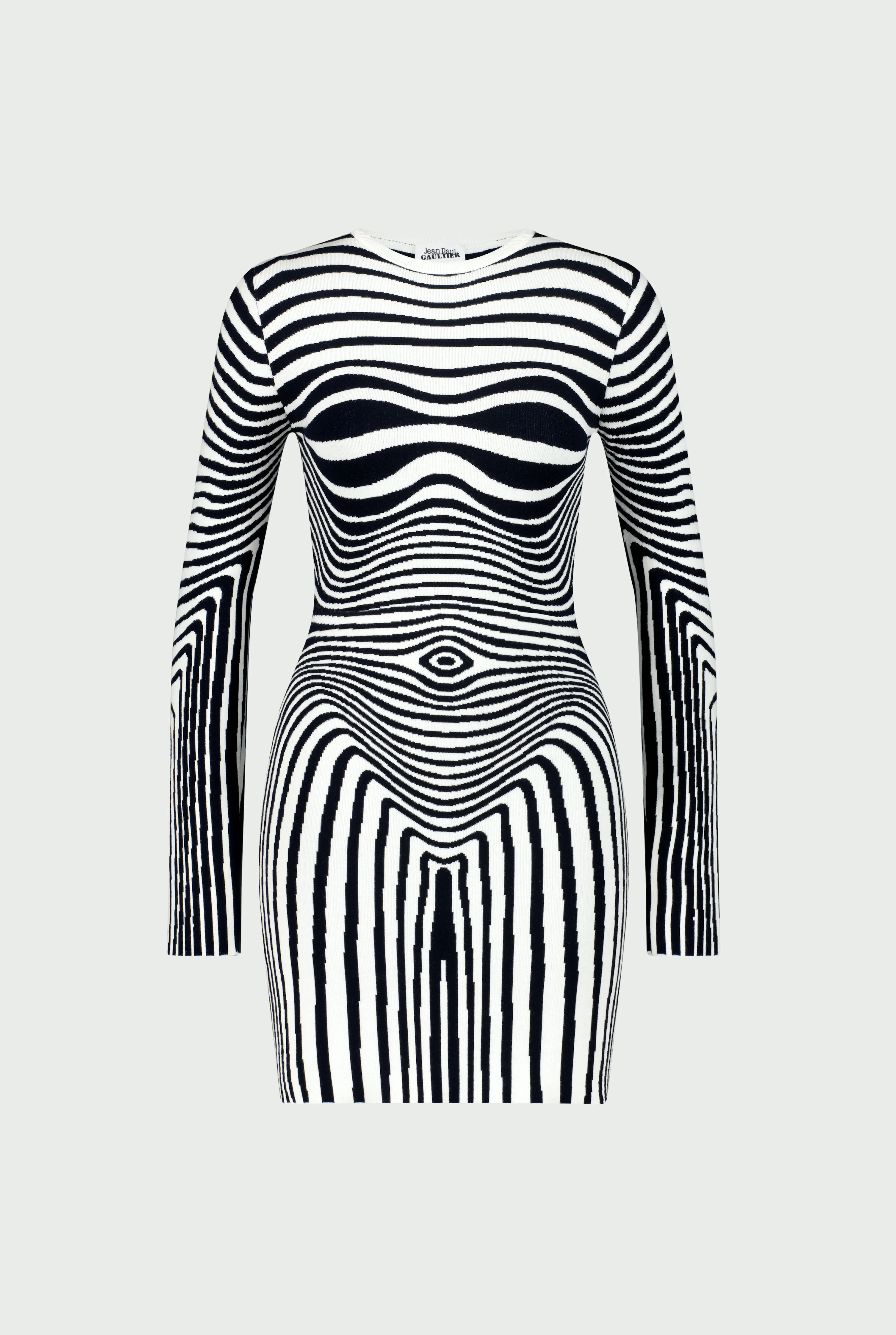 Jean Paul Gaultier The Navy Blue Body Morphing Knit Dress> Iconic Prints