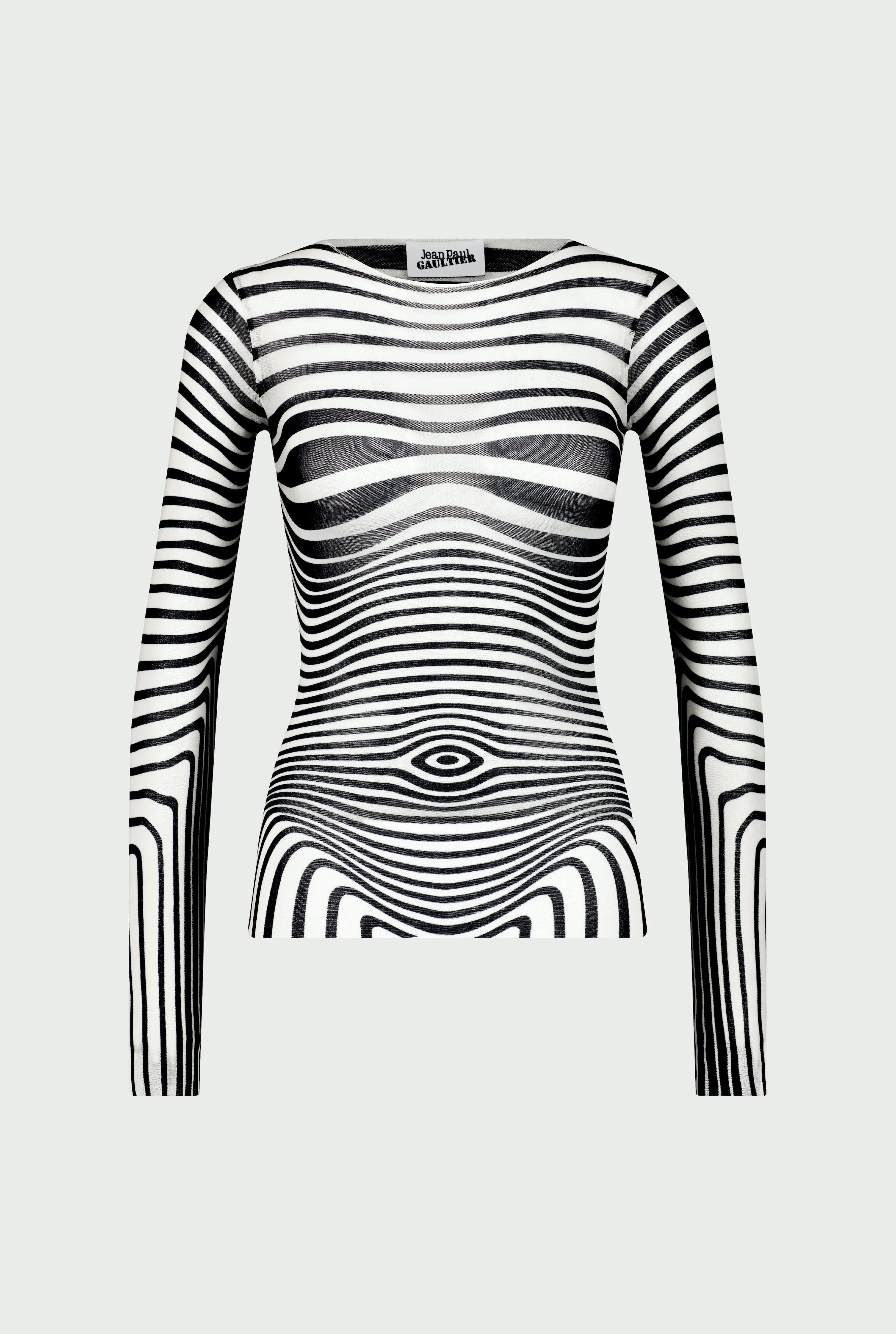 Jean Paul Gaultier The Navy Blue Body Morphing Top> Iconic Prints