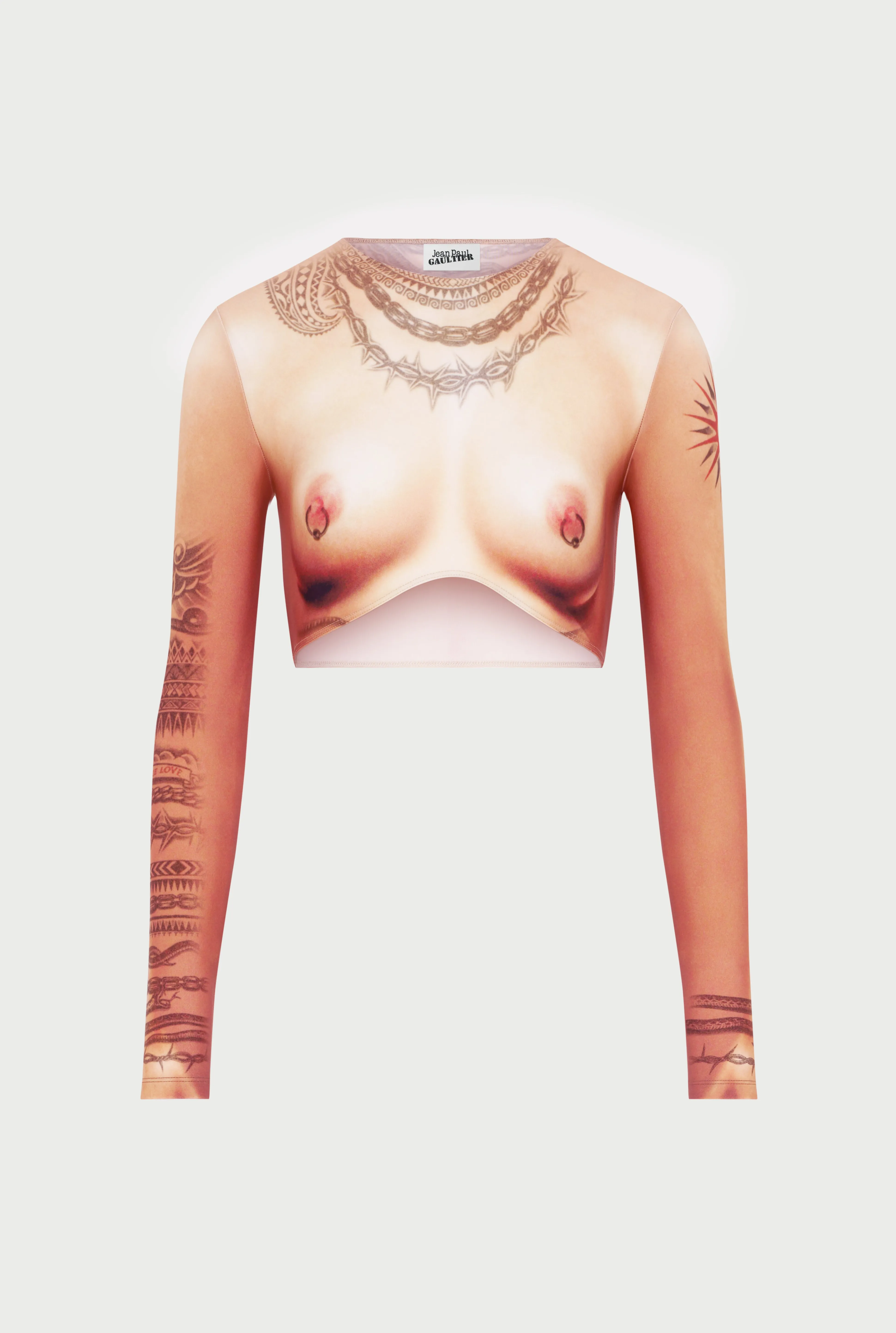 Jean Paul Gaultier The Nude Body Tattoo Crop Top> Iconic Prints