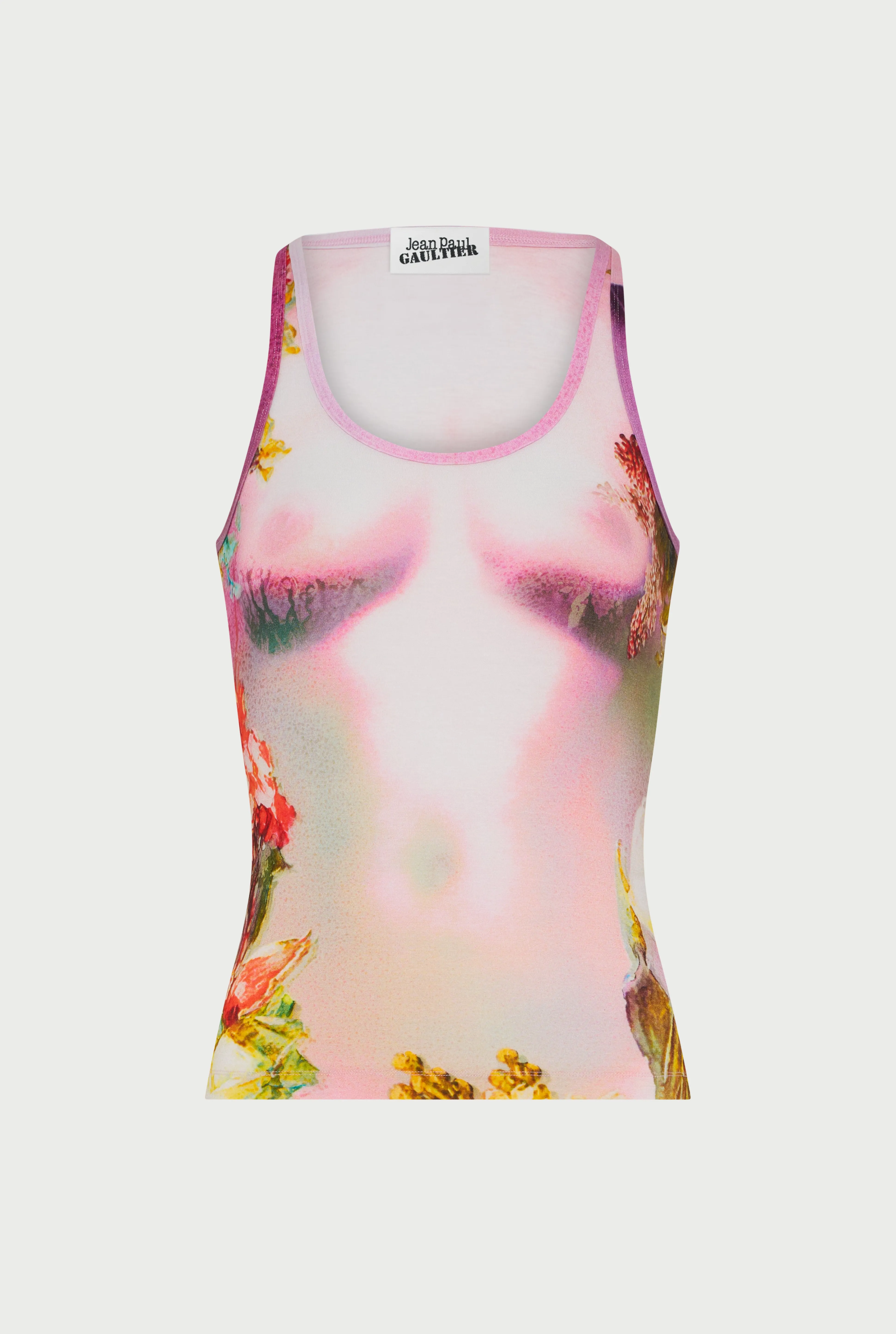 Jean Paul Gaultier The Pink Body Flower Tank Top> Iconic Prints