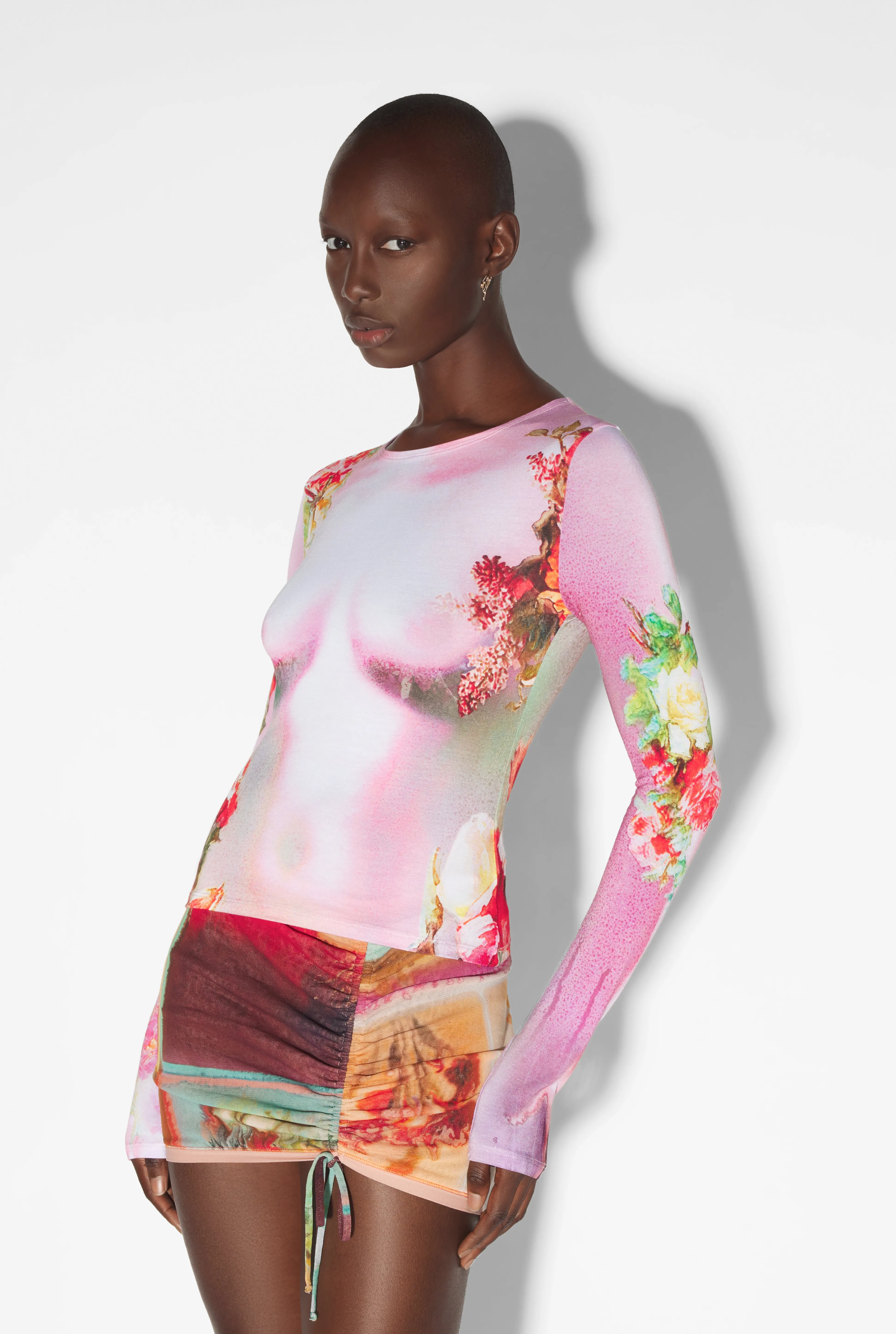 Jean Paul Gaultier The Pink Body Flower Top> Iconic Prints