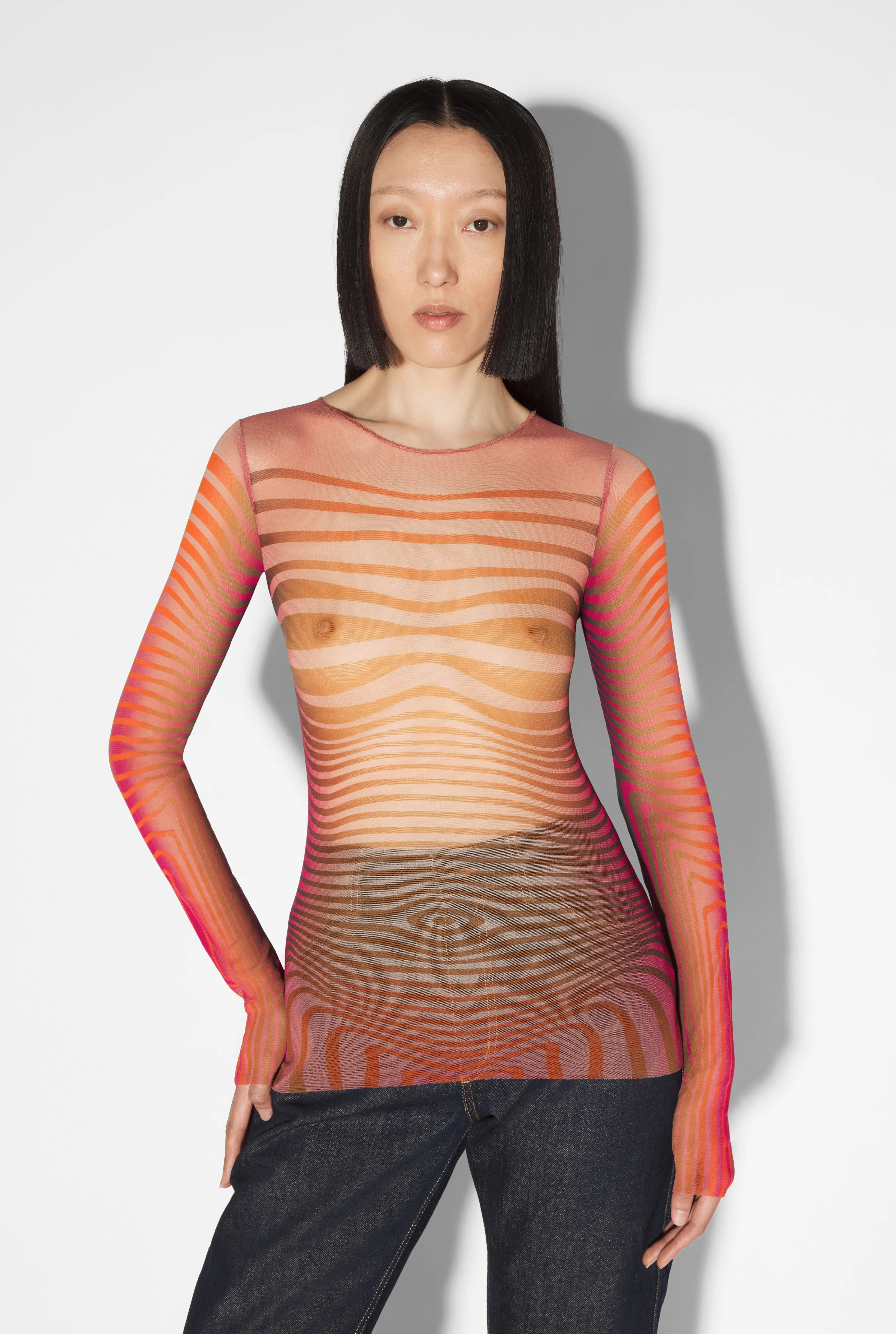 Jean Paul Gaultier The Red Body Morphing Top> Iconic Prints