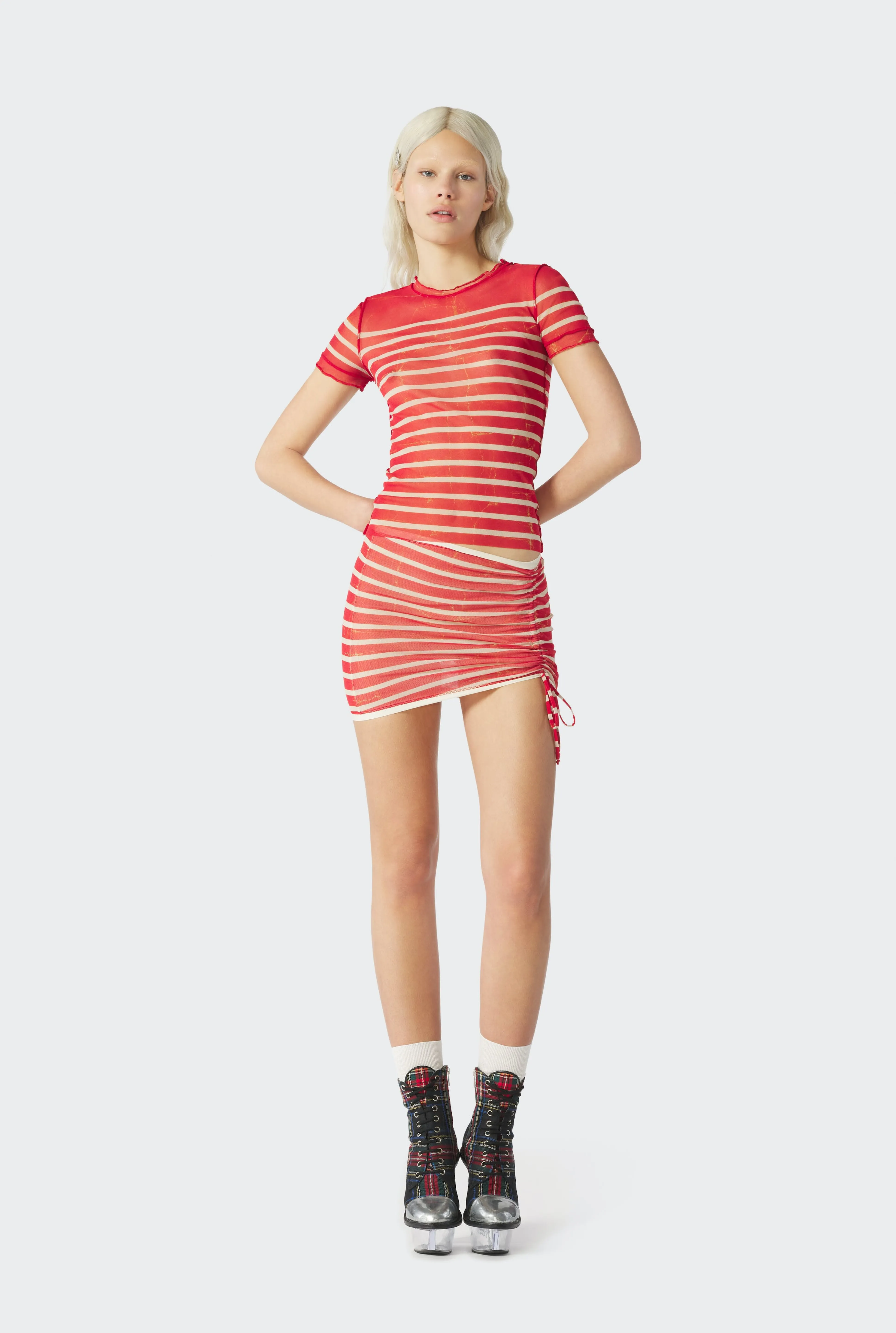 Jean Paul Gaultier The Red “Crackling” Sailor Top> Marinières