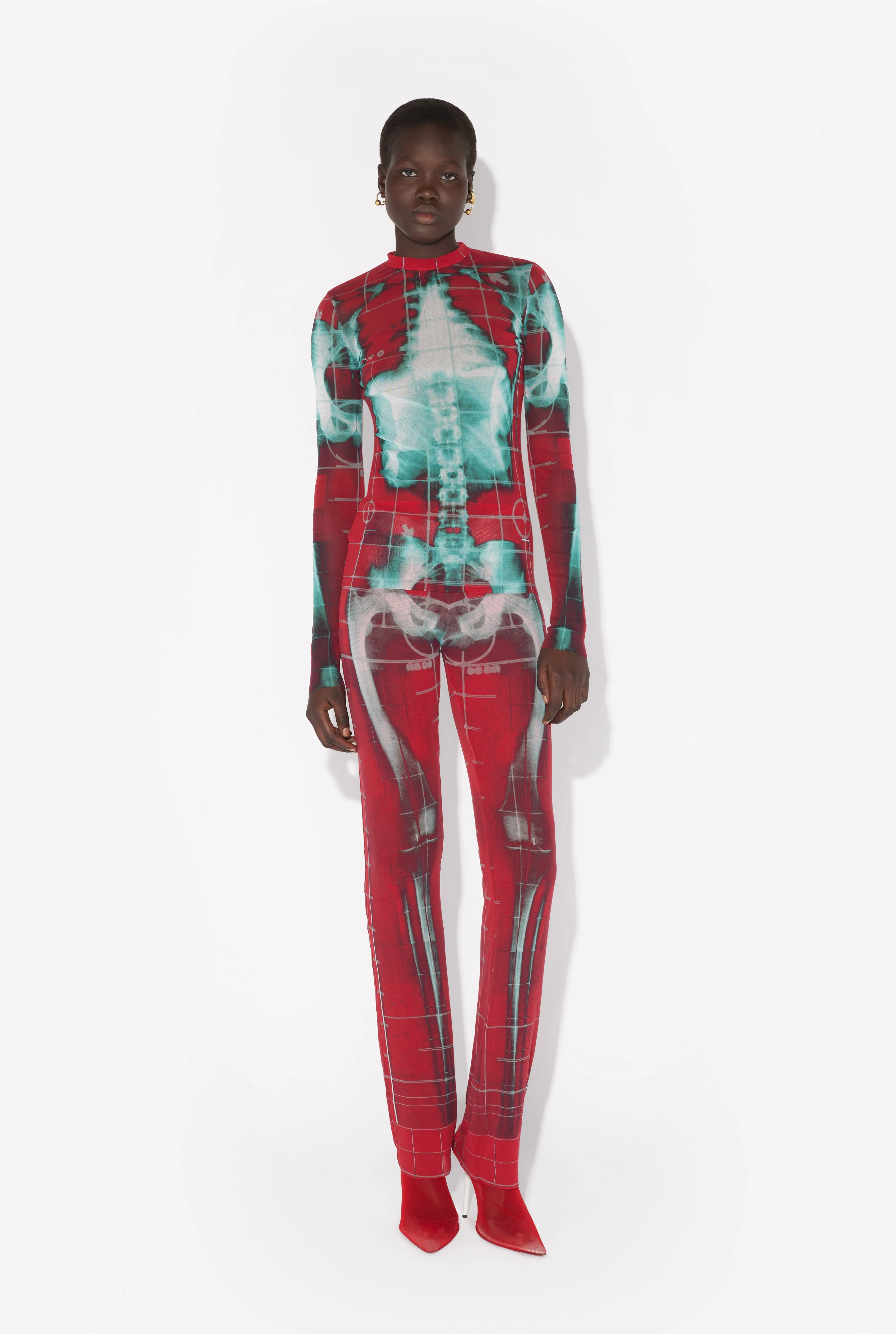 Jean Paul Gaultier The Red Squeletor Top> Prints | Tops