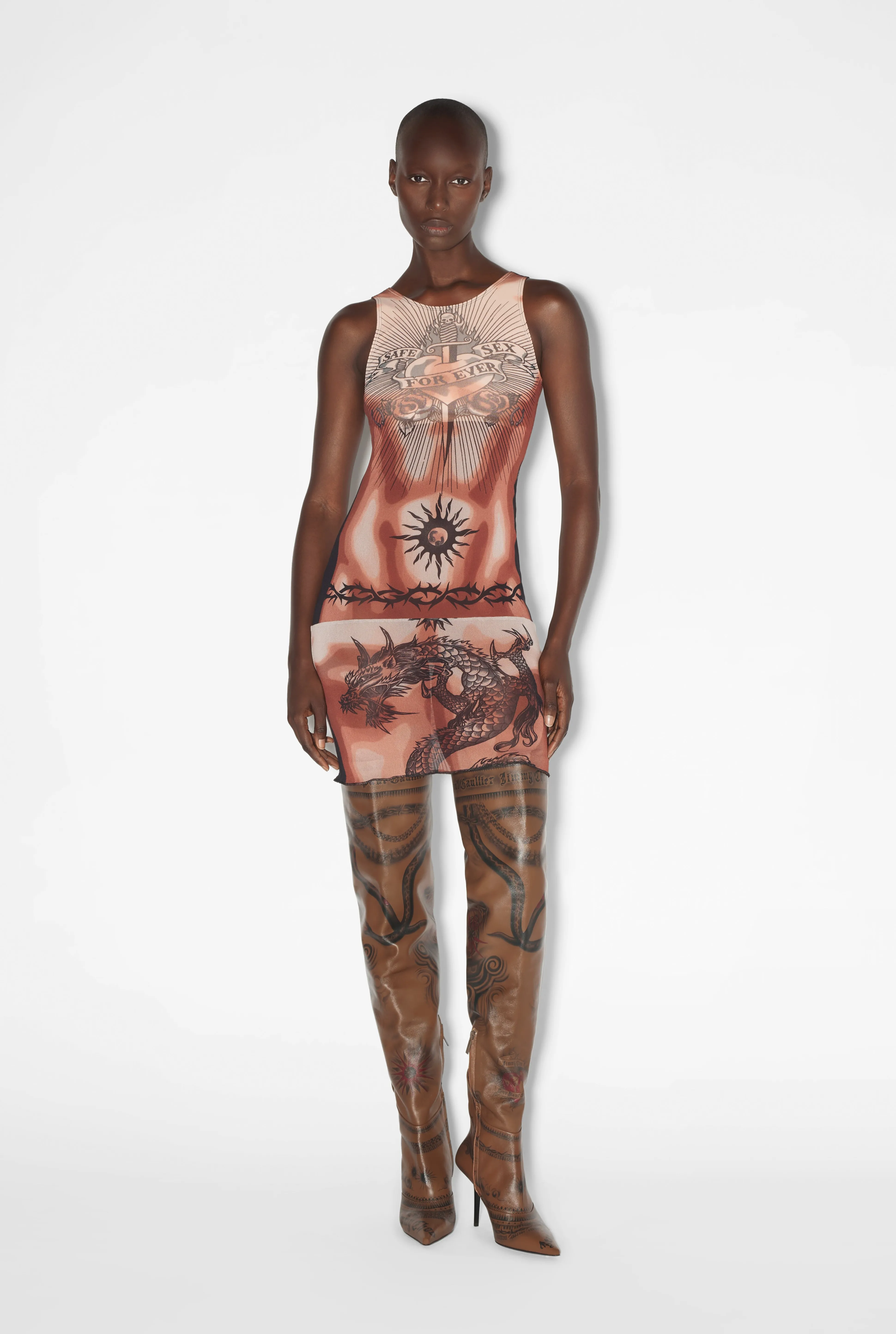 Jean Paul Gaultier The Safe Sex Tattoo Dress> Iconic Prints