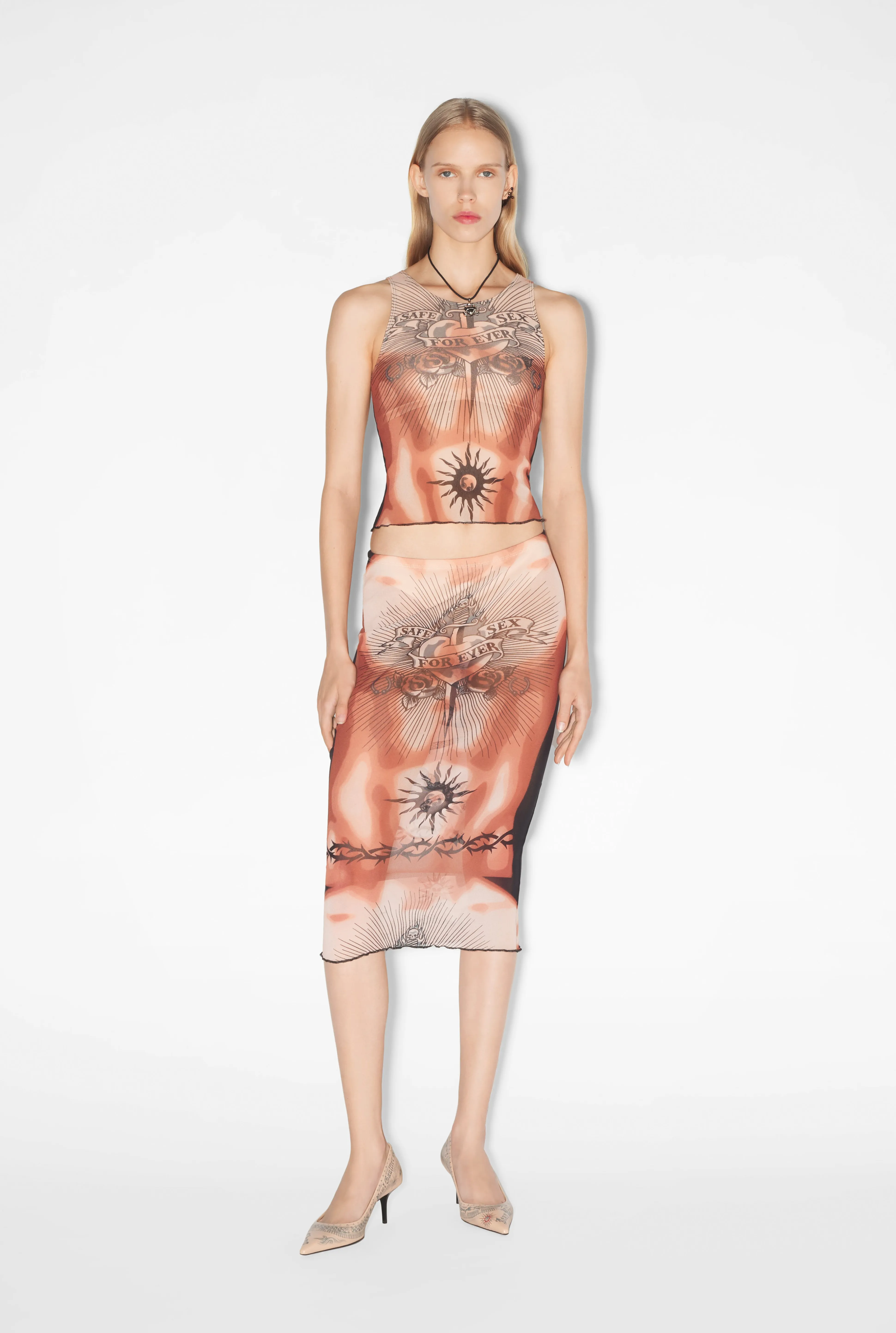 Jean Paul Gaultier The Safe Sex Tattoo Skirt> Iconic Prints