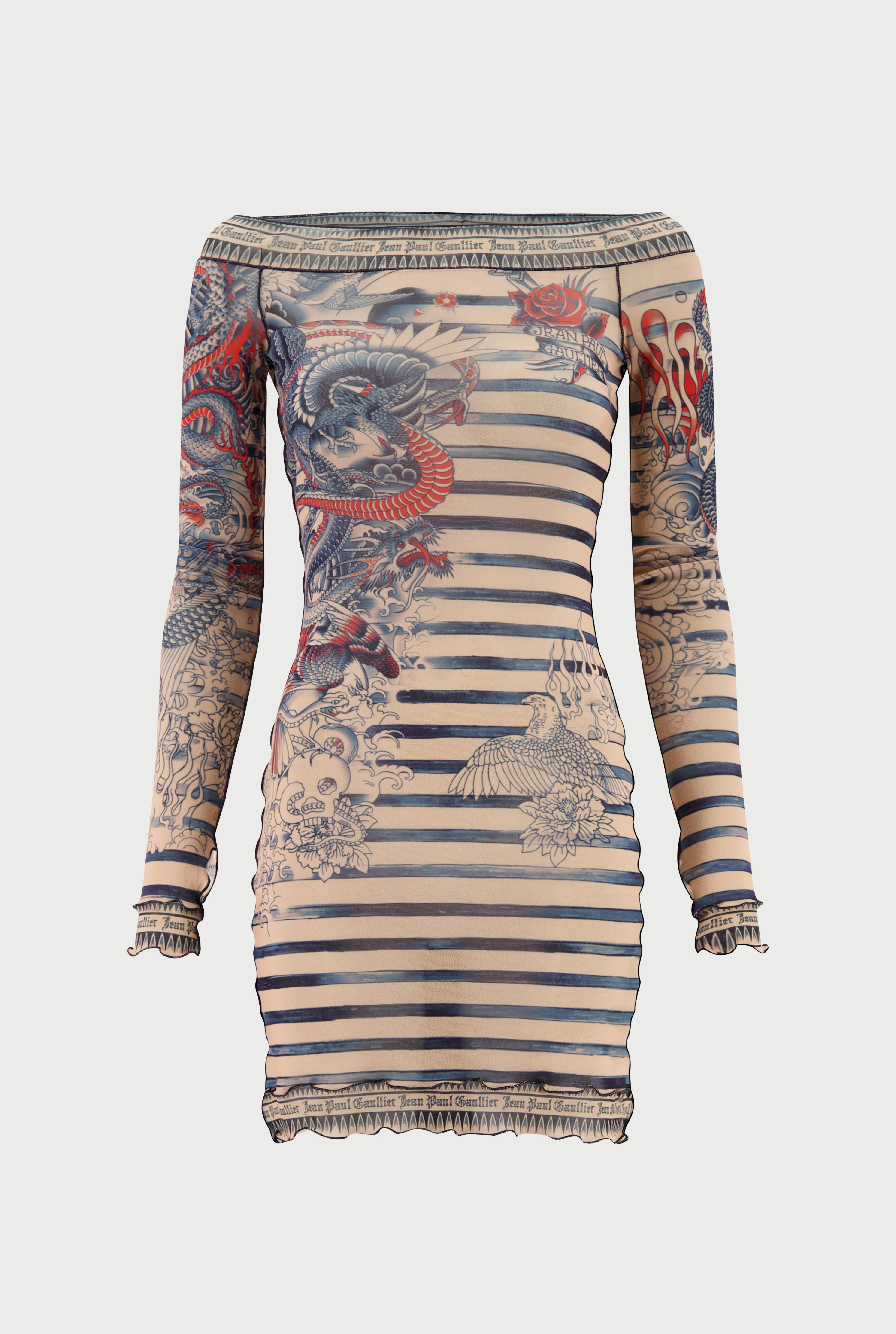 Jean Paul Gaultier The Short Nude Sailor Tattoo Dress> Iconic Prints